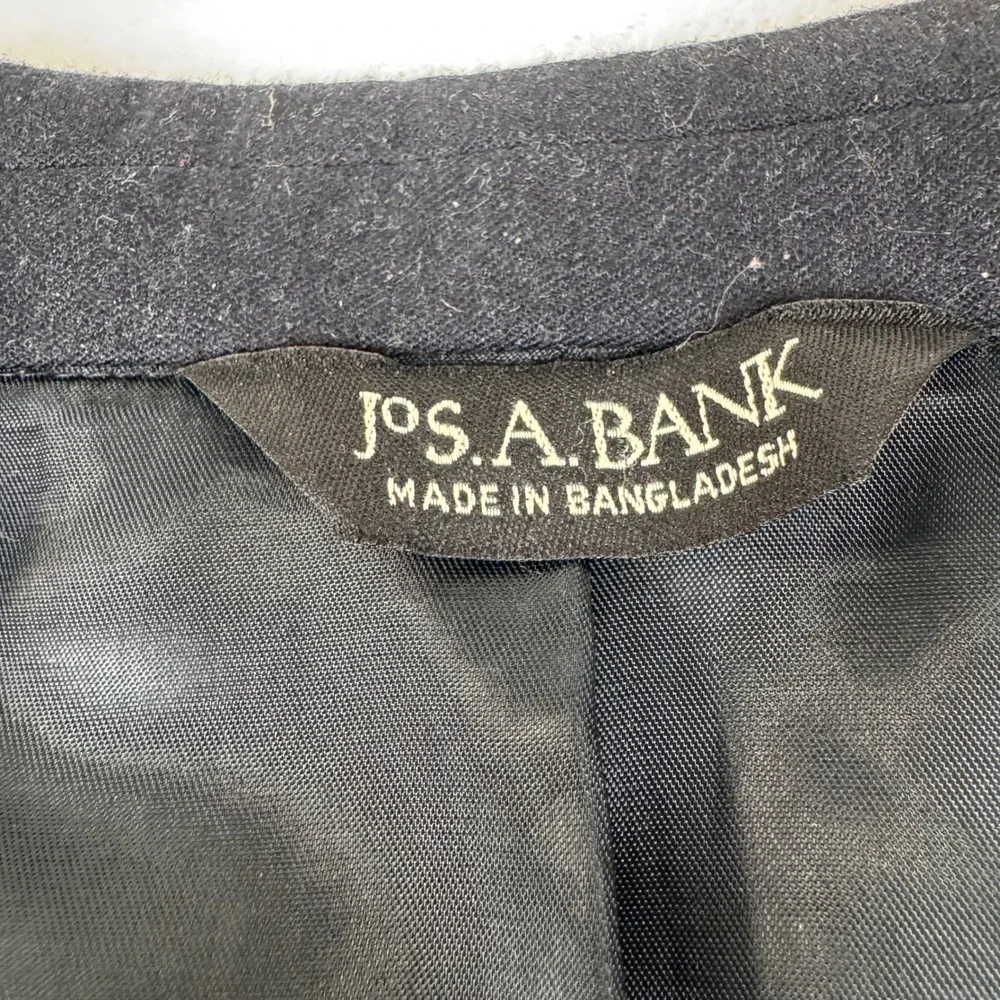 Jos. A. Bank Blazer Mens 48R Navy Blue Wool Cashmere Crest Button Sports Coat